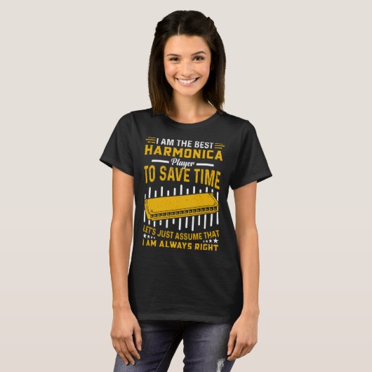 Harmonica Player I Am The Best Harmonica Player T-Shirt (Vorne ganz)