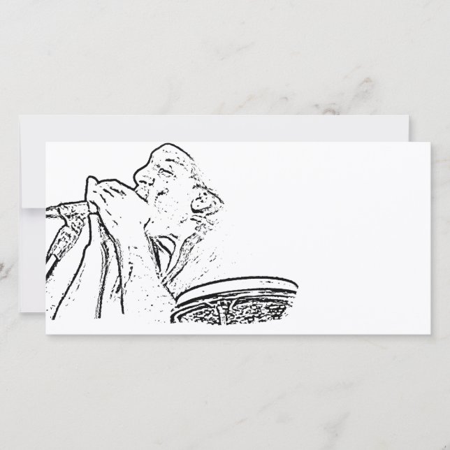 Harmonica Player mit Drum-Kontur (Vorderseite)