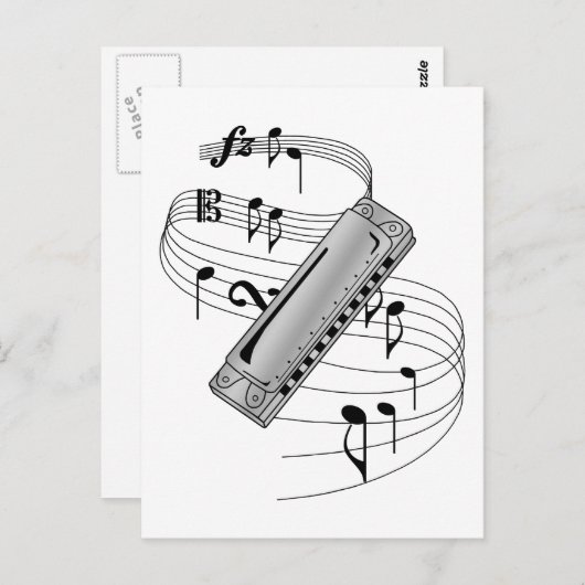 Harmonica Postkarte (Vorne/Hinten)