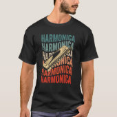 Harmonica Retro Harmonicist Harp Player T-Shirt (Vorderseite)