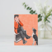 Harmonica spielen postkarte (Stehend Vorderseite)