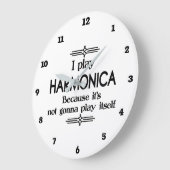 Harmonica - Spielen Sie sich selbst Funny Deko Mus Große Wanduhr (Winkel)
