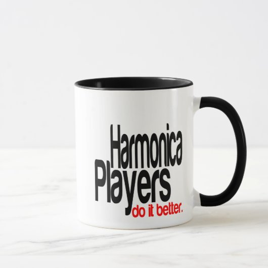 Harmonica Spieler machen es besser Witz Tasse (Rechts)