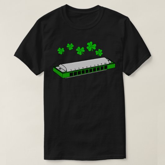 Harmonica St Patricks Day Harmonici Irish Musici T-Shirt (Design vorne)