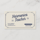 Harmonica Teacher - Vintage Visitenkarte (Vorderseite)