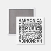 Harmonica Typografie Magnet (Vorderseite/Rückseite)