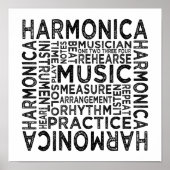 Harmonica Typografie Poster (Vorne)