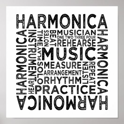 Harmonica Typografie Poster (Vorne)