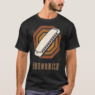 Harmonica Vintag Retro Classic Music Liebe T-Shirt