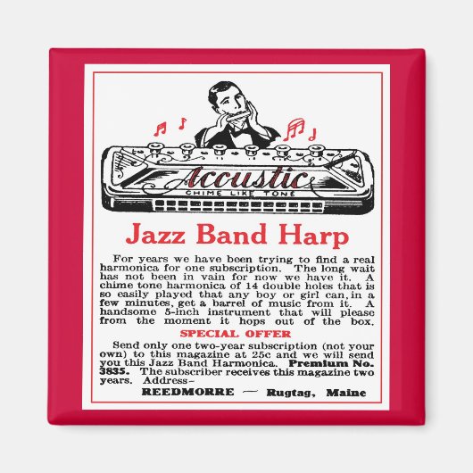 Harmonica-Werbeanzeige Magnet (Vorne)