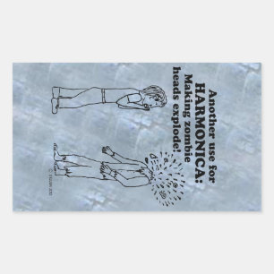 Harmonica Zombie Explode rechteckige Aufkleber