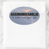Harmonicaholic Life Oval Aufkleber (Tasche)