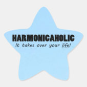 Harmonicaholic Life Star Aufkleber (Vorderseite)