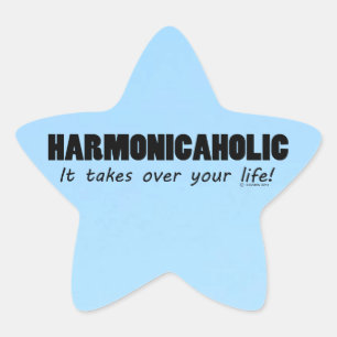Harmonicaholic Life Star Aufkleber