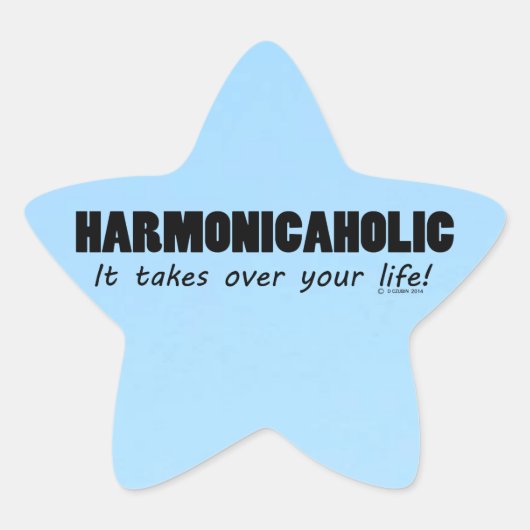 Harmonicaholic Life Star Aufkleber (Vorderseite)