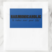 Harmonicaholische Lebensdauer Rechteckkantsticker Rechteckiger Aufkleber (Tasche)