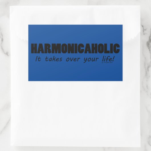 Harmonicaholische Lebensdauer Rechteckkantsticker Rechteckiger Aufkleber (Tasche)