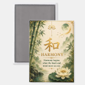 Harmonie (和) chinesischer Zeichenmagnet Magnet (Vorderseite/Rückseite)