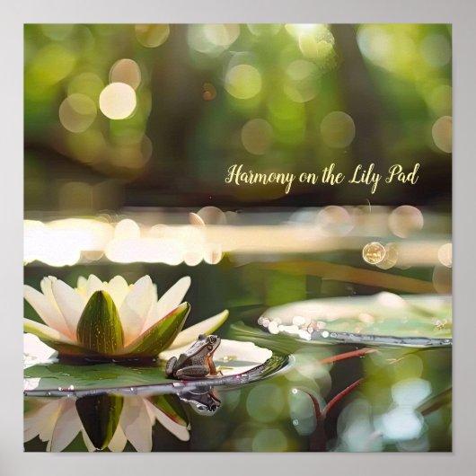 Harmonie auf dem Wasser: Frosch und Wasserlilie Poster (Vorne)