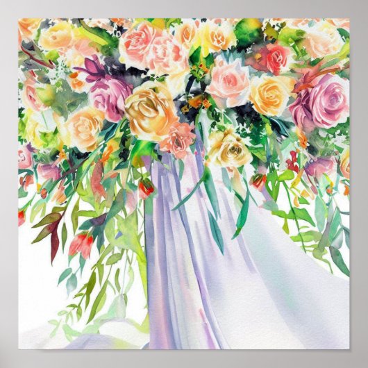 Harmonie blühen, Bridal Cascading Bouquet 1, Poster (Vorne)