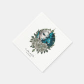 Harmonie der Elemente, die Frau mit dem Löwen. Serviette (Ecke)