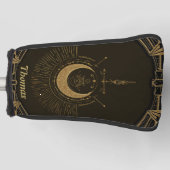 Harmonie der Elemente: Mond, Gold und Geometrie. Golf Headcover (Vorderseite)
