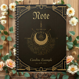 Harmonie der Elemente: Mond, Gold und Geometrie. Notizblock
