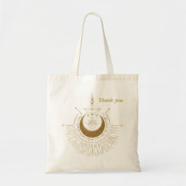 Harmonie der Elemente: Mond, Gold und Geometrie. Tragetasche