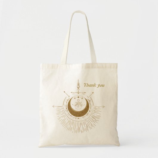 Harmonie der Elemente: Mond, Gold und Geometrie. Tragetasche (Vorne)