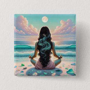 Harmonie der Meditation am Strand Button