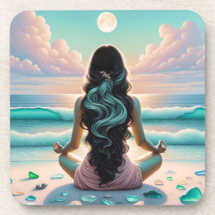 Harmonie der Meditation am Strand Getränkeuntersetzer