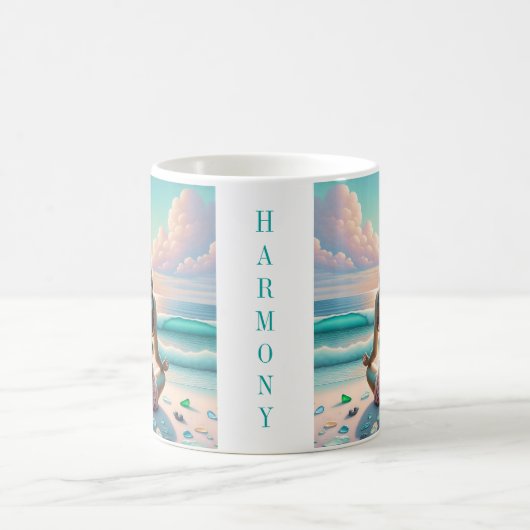 Harmonie der Meditation am Strand Kaffeetasse (Mittel)