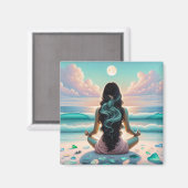 Harmonie der Meditation am Strand Magnet (Vorderseite/Rückseite)