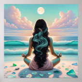 Harmonie der Meditation am Strand Poster (Vorne)