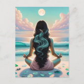 Harmonie der Meditation am Strand Postkarte (Vorderseite)