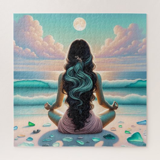 Harmonie der Meditation am Strand Puzzle (Vertikal)