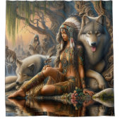 Harmonie der Natur: Ein indischer Ureinwohner und  Duschvorhang (Vorderseite)