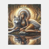 Harmonie des einheimischen Geistes mit einem Wolf  Fleecedecke (Vorderseite)