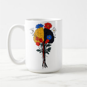 Harmonie des Gehirns und der Blumen Kaffeetasse
