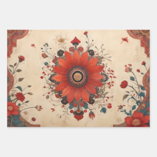 Harmonie des Ostens - Set von 3 - Dekoupage - Geschenkpapier Set (Vorderseite 3)