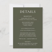 HARMONIE | Details zur Olive Green Wedding Card Einladung (Vorderseite)