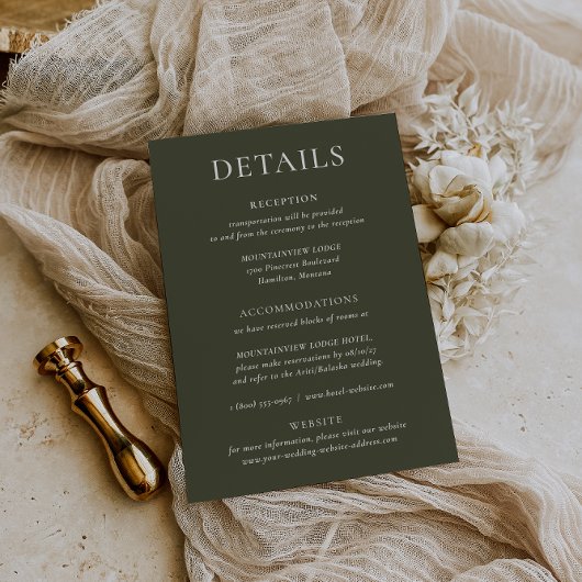 HARMONIE | Details zur Olive Green Wedding Card Einladung