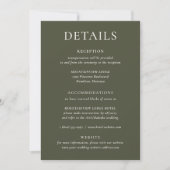 HARMONIE | Details zur Olive Green Wedding Foto Ca Einladung (Vorderseite)
