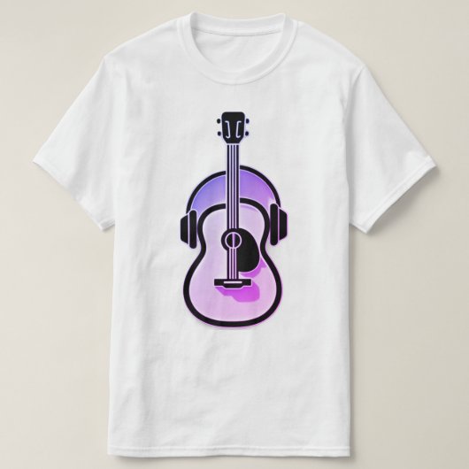 Harmonie Fusion: Gitarre und Kopfhörer T-Shirt (Design vorne)