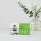 Harmonie - Grüne Massage Therapist Business Card Treuekarte (Stehend Vorderseite)