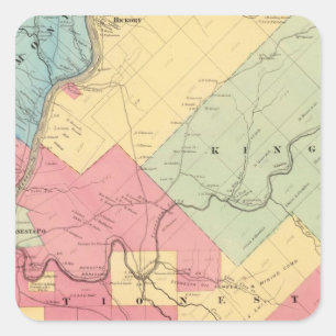 Harmonie, Hickory, Kingsley, Tionesta Gemeinden Quadratischer Aufkleber