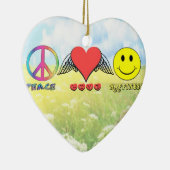 Harmonie - Ihnen Frieden, Liebe und Glück Keramik Ornament (Rechts)