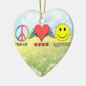 Harmonie - Ihnen Frieden, Liebe und Glück Keramik Ornament (Links)