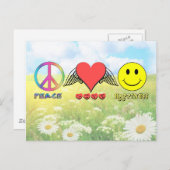 Harmonie - Ihnen Frieden, Liebe und Glück wünschen Postkarte (Vorne/Hinten)