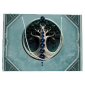 Harmonie im aquamarinen, Mystischer Baum des Leben Große Geschenktüte (Rückseite)